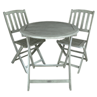FSC® Certified Acacia White Washed Wooden Bistro Set