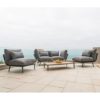 Beox Outdoor Lounger Set With Roble Coffee Table In Grey