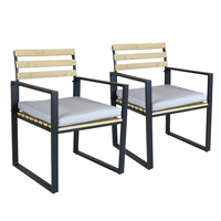 Faux Wood and Extrusion Aluminium Pair of Chairs