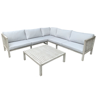 FSC® Certified Acacia White Washed Wooden Corner Lounge Set