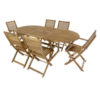 Charles Bentley FSC® Certified Acacia Hardwood Furniture Set with Extendable Table & 6 Chairs