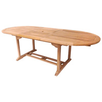 Teak Oval Extendable 6-8 Seater Garden Table