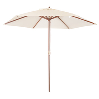 Charles Bentley 2.4m Wooden Umbrella - Cream