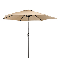 Charles Bentley 2.7m Metal Patio Garden Umbrella Beige
