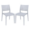 Albany Silver Grey Polypropylene Dining Chairs In Pair