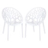 Cancun White Gloss Clear Polycarbonate Dining Chairs In Pair
