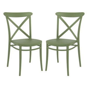 Carson Green Polypropylene And Glass Fiber Dining Chairs In Pair