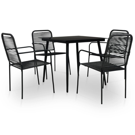 Canton Rope And Steel 5 Piece Outdoor Dining Set In Black