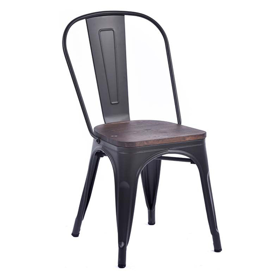 Maire Retro Style Metal Side Chair In Black
