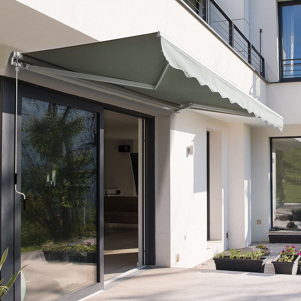 Grey Manual Shelter Retractable Patio Awning
