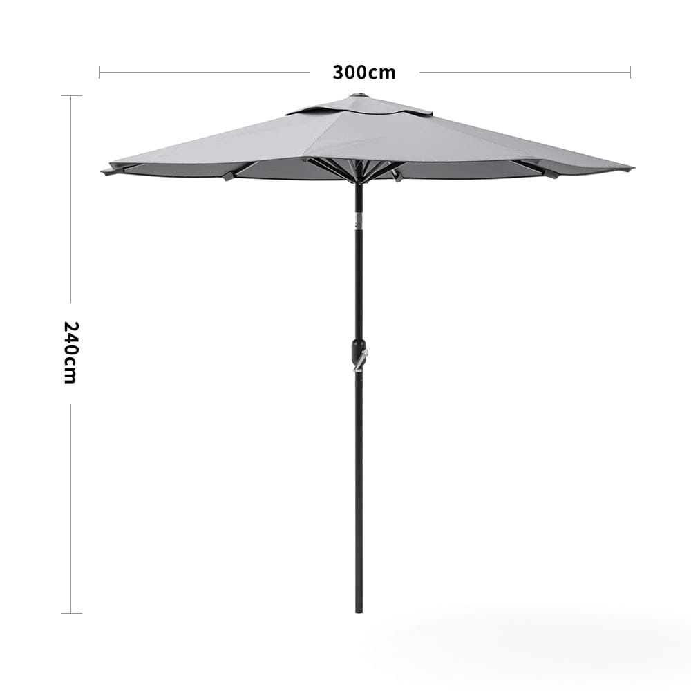 3M Backyard Sunshade Parasol Garden Tilt Umbrella with Crank