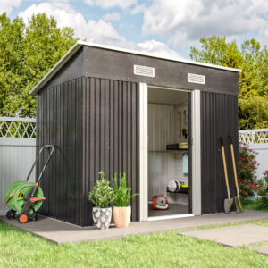 4' x 6' ft and 4' x 8' ft Garden Shed with Skillion Roof Top Steel