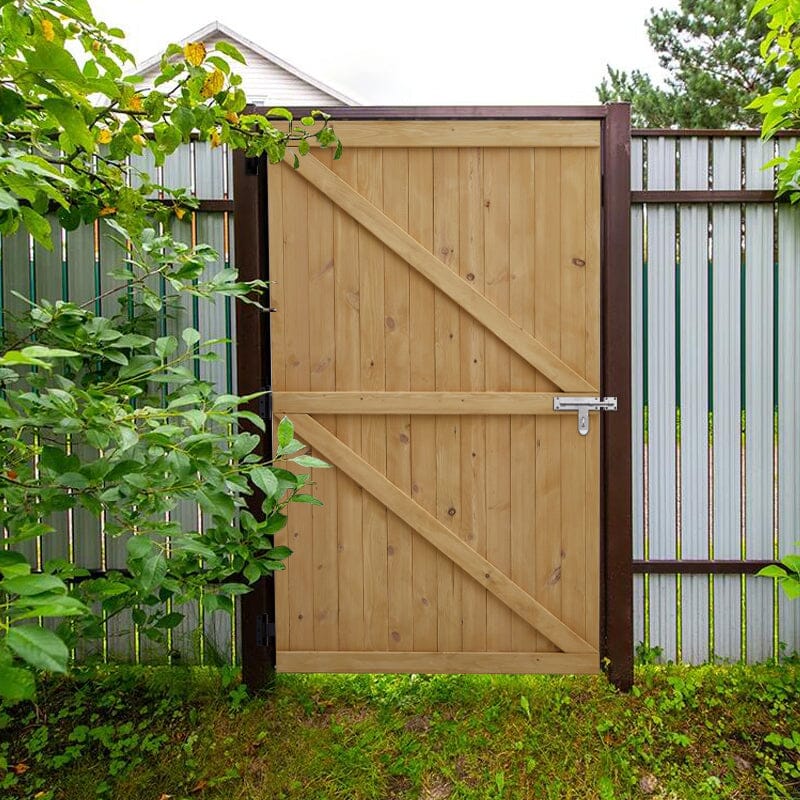 4ft/6ft H Pine Wood Garden Gate with Latch