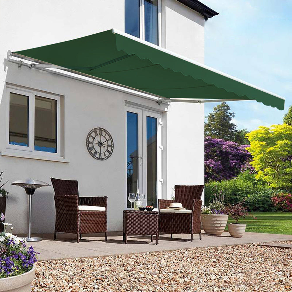 Installation Height Retractable Patio Awning Green