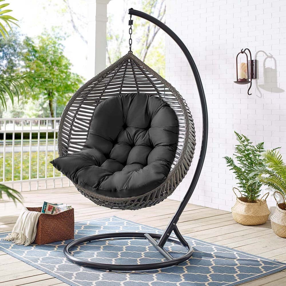 Thick Hanging Egg Swing Chair Cushion Black/Dark Grey/Light Grey